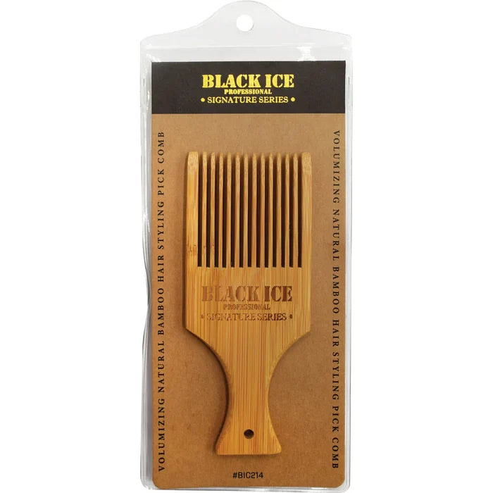 Black Ice Professional Volumizing Natural Bamboo Hair Styling Pick Comb