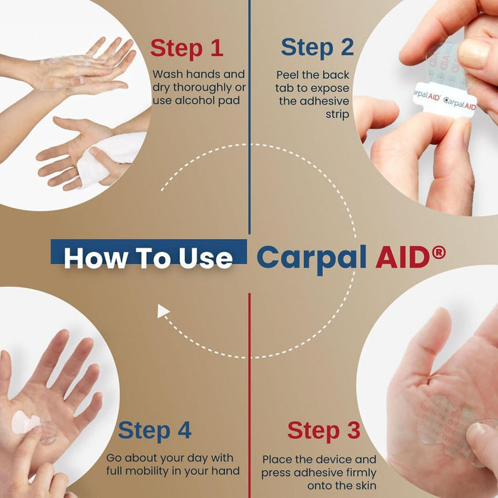 Carpal AID Carpal Tunnel Support Hand Patches, 30 Count - CA-30PK UNI-Pack - LL Medico