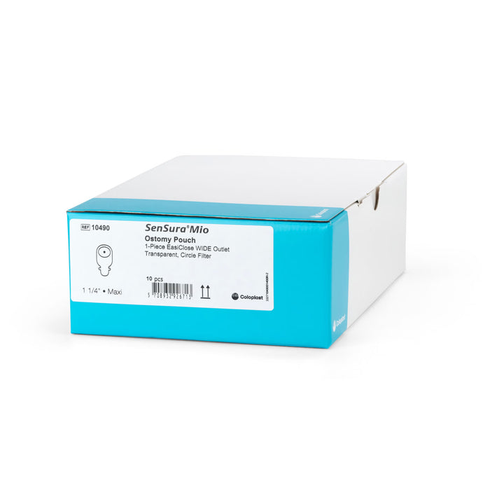 Coloplast SenSura Mio Flat One-Piece Ostomy Pouch, Transparent, 11-Inch, Box of 10 - 10490 - LL Medico