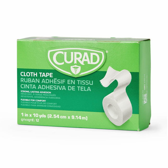 Curad Silk-Like Cloth Medical Tape, 1 Inch x 10 Yard, White
