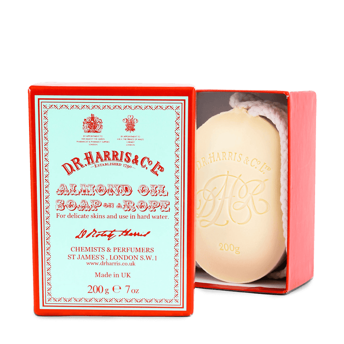 D R Harris Almond Oil Soap on a Rope 200g