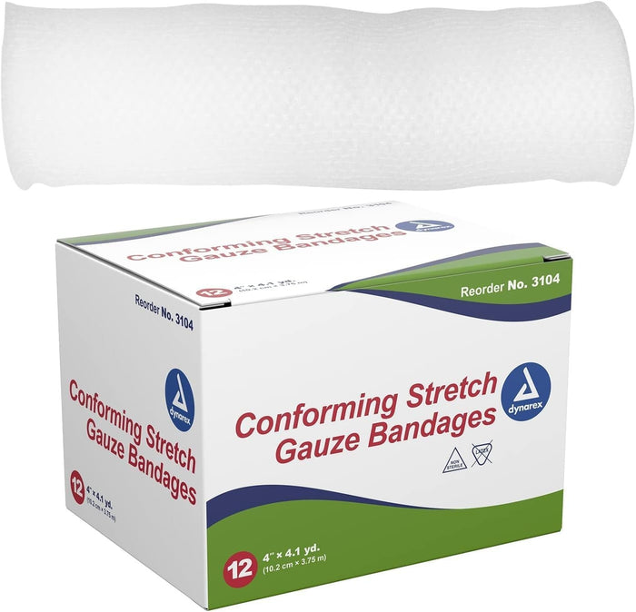 dynarex Conforming Bandage, 4 Inch x 4.1 Yard