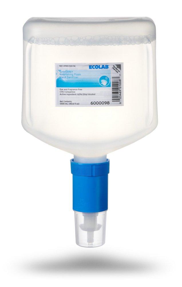 Ecolab Quik-Care Ethyl Alcohol Foaming Hand Sanitizer, 1,200 mL Dispenser Refill Bottle