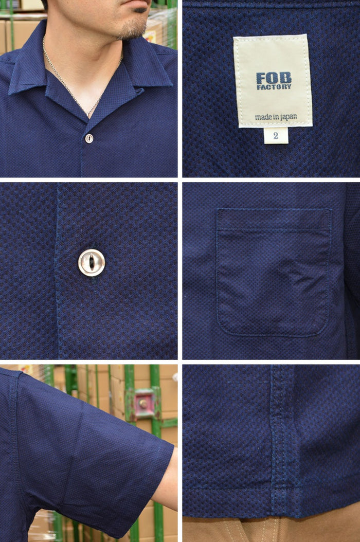 FOB FACTORY、F3500、INDIGO HOLIDAY SHIRT