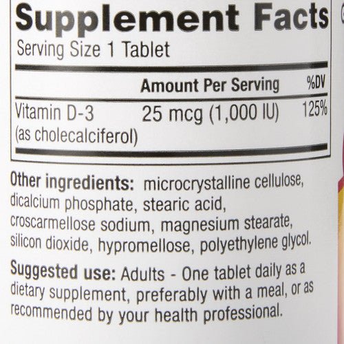 Geri - Care Vitamin D Supplement, 1000 IU - 876-01-GCP - LL Medico