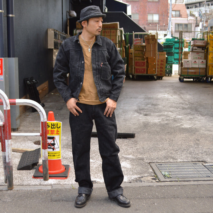 graphzero "GZ-SKGJ1ST-BK" Jean Jacket-WW2 (1st Skein dyeing BK)(Kasezome)