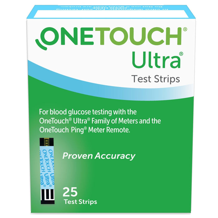 LifeScan OneTouch Ultra Blood Glucose Test Strips, 25 Count - 020994-Box - LL Medico