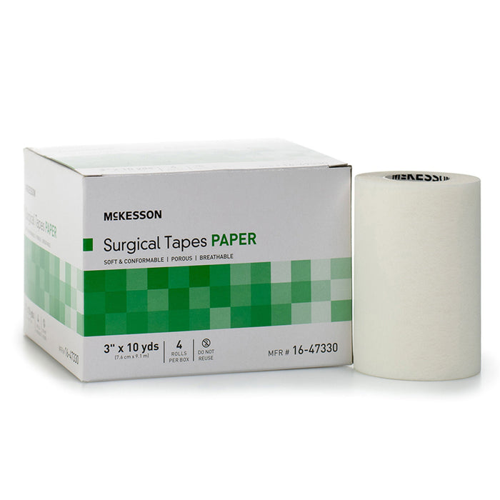 McKesson Surgical Tape Paper, White, 3" x 10 Yard - 16-47330 - LL Medico