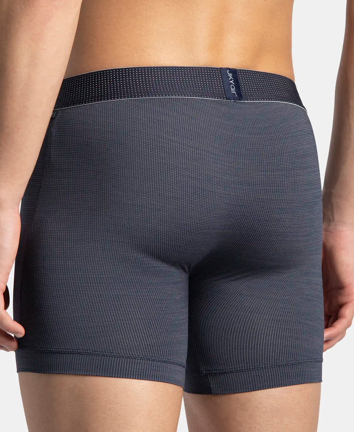 Microfiber Mesh Elastane Stretch Performance Boxer Brief with StayDry Technology - True Navy