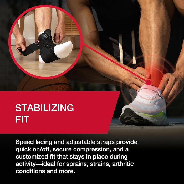 Mueller Lace-Up Ankle Support with Straps, One Size Fits Most - 42037-Single - LL Medico