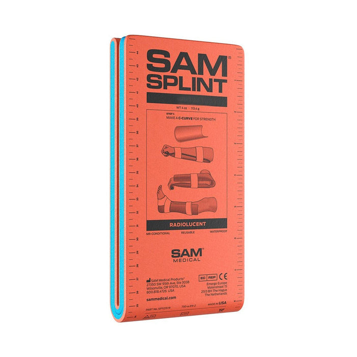 SAM Splint Moldable Foam/Aluminum, Orange/Blue, 4" x 18" - 081243930-Single - LL Medico