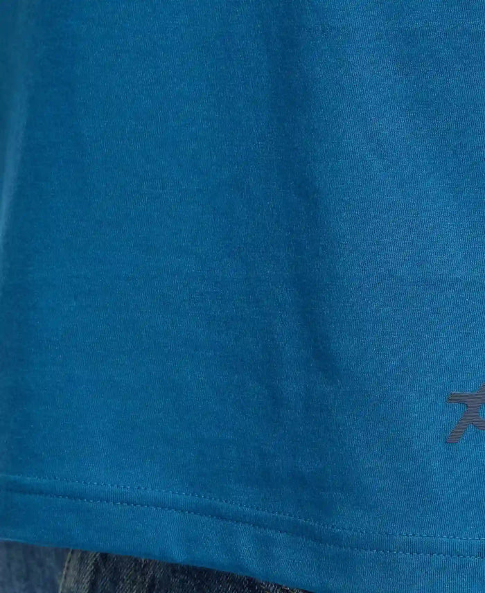 Super Combed Cotton Rich Solid V Neck Half Sleeve T-Shirt - Seaport Teal-7