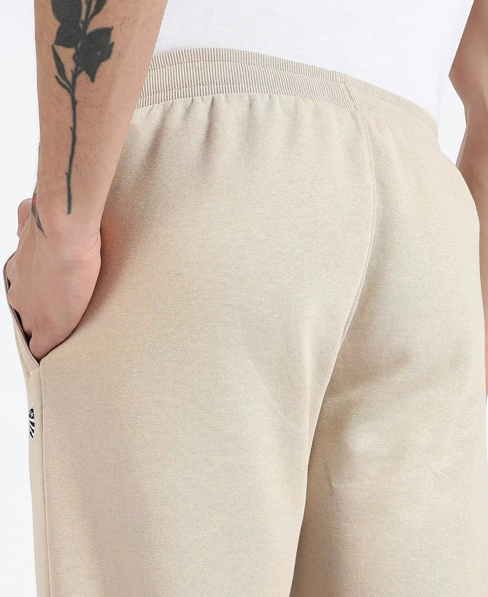 Super Combed Cotton Rich Straight Fit Fleece Trackpants with StayWarm Technology - Pure Cashmere