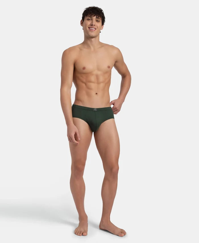 Super Combed Cotton Solid Brief with Ultrasoft Concealed Waistband - Deep Forest (Pack of 2)