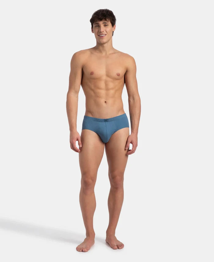 Super Combed Cotton Solid Brief with Ultrasoft Concealed Waistband - Stellar (Pack of 2)