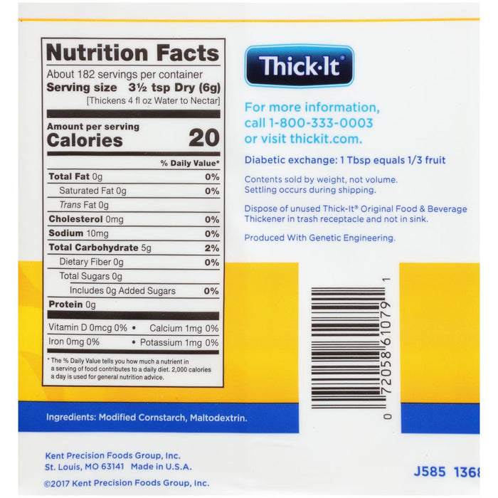 Thick-It Original Food Thickener, Unflavored, 36 oz - J585-C6800-Single - LL Medico
