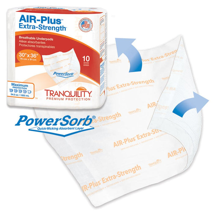 Tranquility AIR - Plus Extra - Strength Breathable Underpads - 2711-Pack - LL Medico