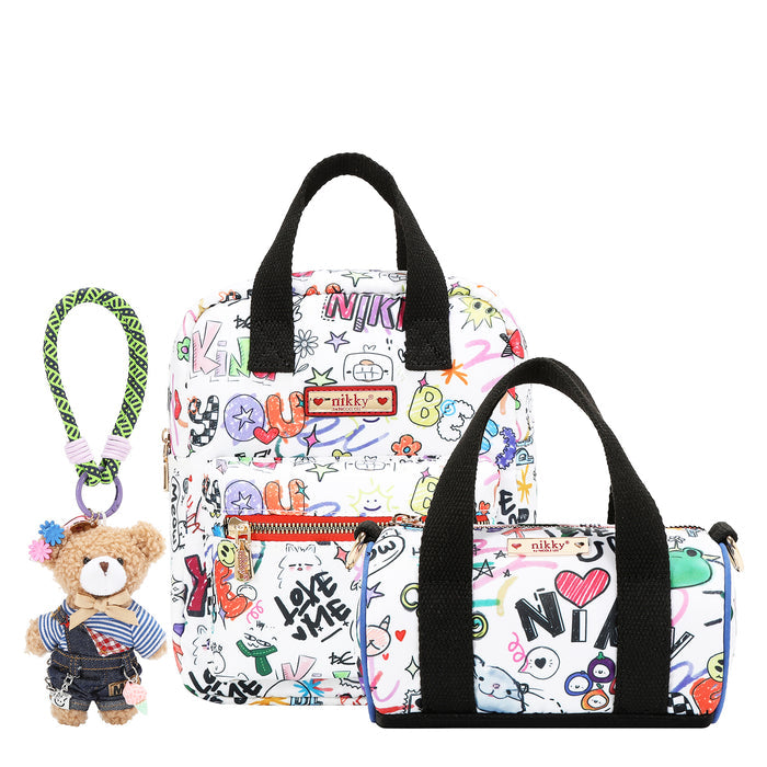 3 PC GIFT SET (SMALL BACKPACK, CROSSBODY AND BEAR CHARM)