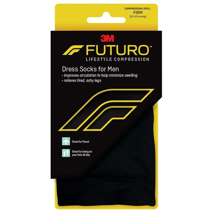 3M Futuro Dress Socks for Men, Firm Compression, Calf High, Black - 71035BLEN-Pair - LL Medico