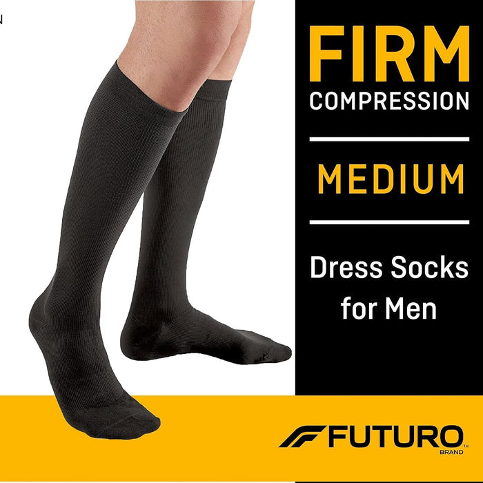 3M Futuro Dress Socks for Men, Firm Compression, Calf High, Black - 71035BLEN-Pair - LL Medico