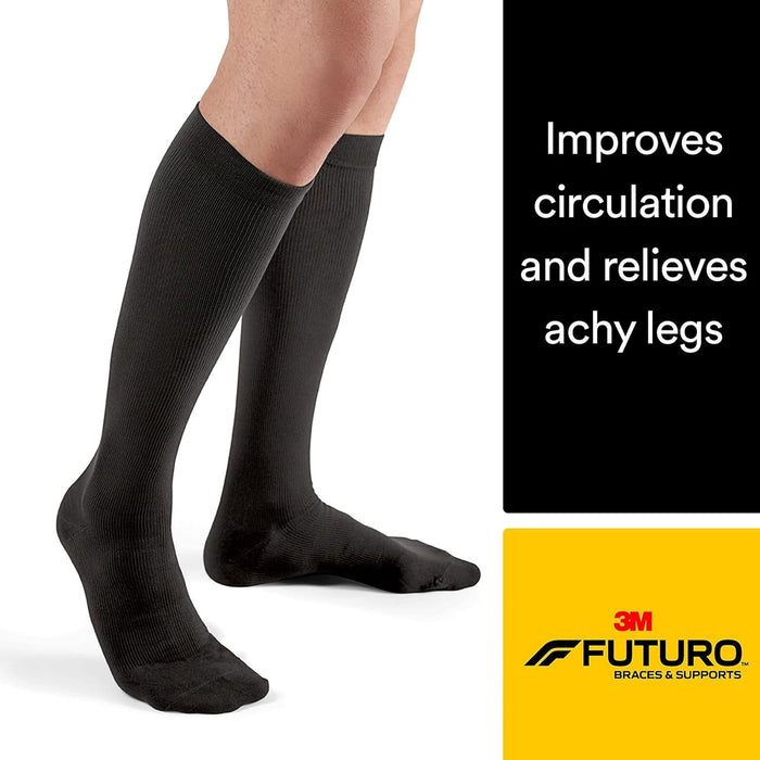 3M Futuro Dress Socks for Men, Firm Compression, Calf High, Black - 71035BLEN-Pair - LL Medico
