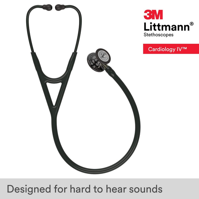 3M Littmann Cardiology IV Diagnostic Stethoscope, Black, 27" Tube - 6152-Single - LL Medico