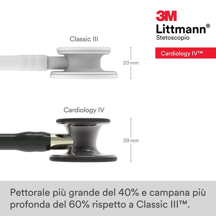 3M Littmann Cardiology IV Diagnostic Stethoscope, Black, 27" Tube - 6152-Single - LL Medico