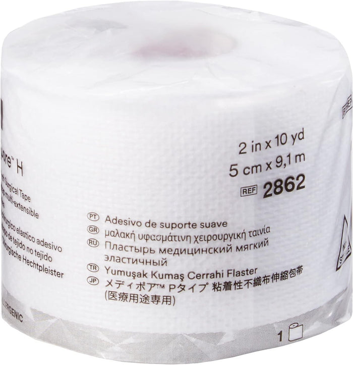 3M Medipore H Cloth Medical Tape, 2 Inch x 10 Yard, White