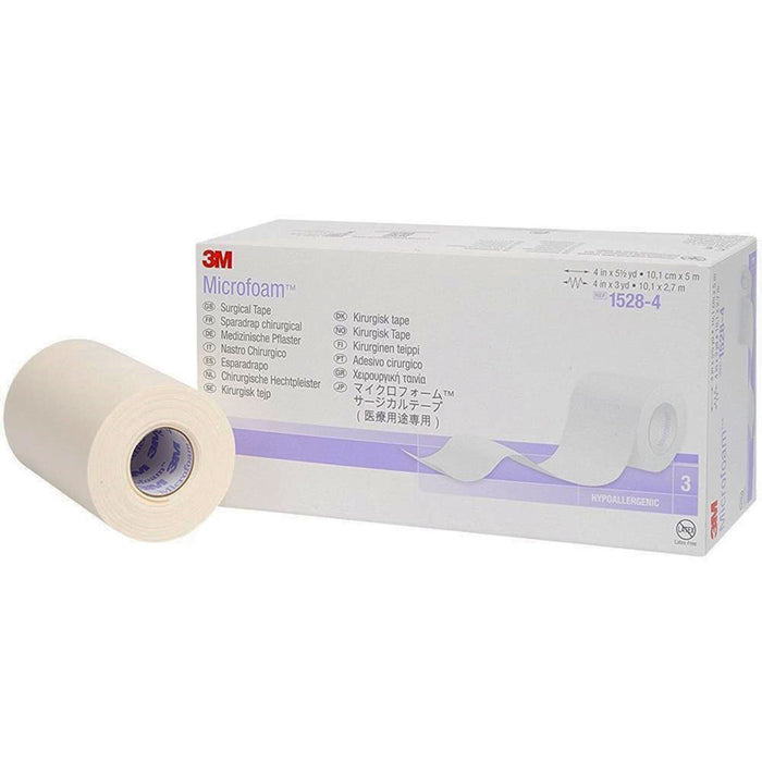 3M Microfoam Foam / Acrylic Adhesive Medical Tape, 4 Inch x 5-1/2 Yard, White