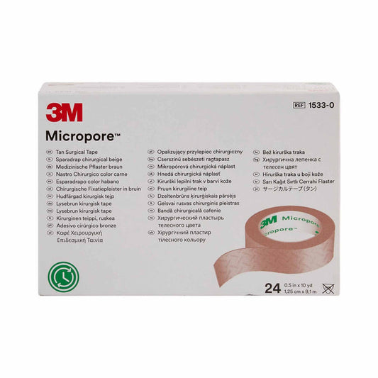 3M Micropore Tan Paper Surgical Tape, Non-Sterile, 1/2" x 10 Yard