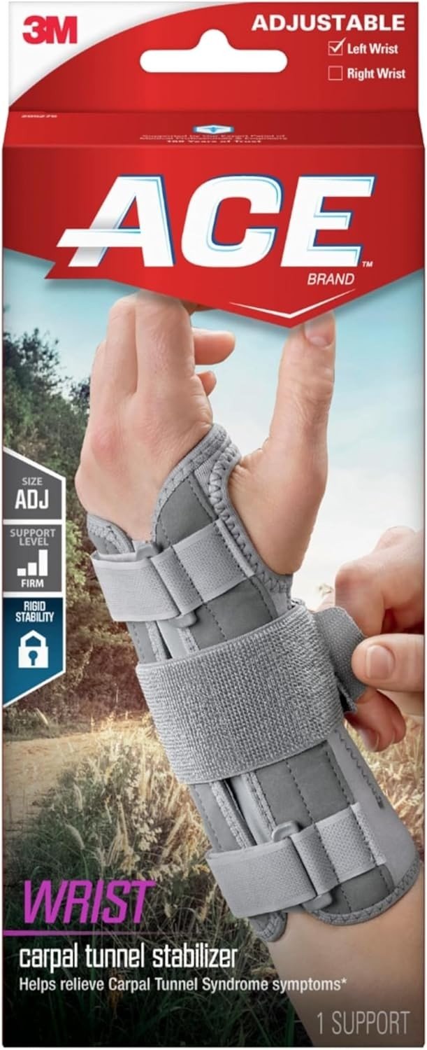 Ace Deluxe Wrist Stabilizer, Right Wrist, Adjustable Size - 205278-Single - LL Medico
