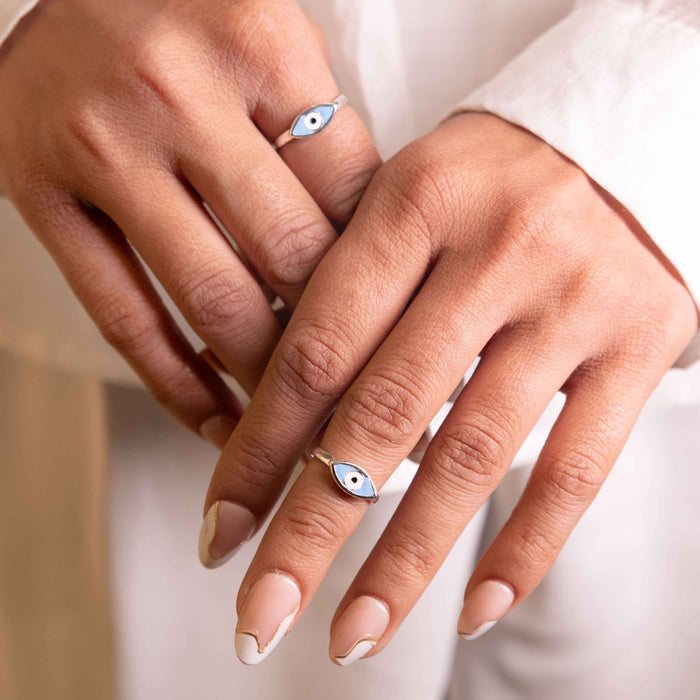 Adya Blue Nazar Midi Ring