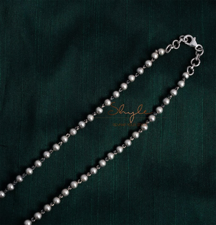Adya Drum embossed Ball Chain Necklace