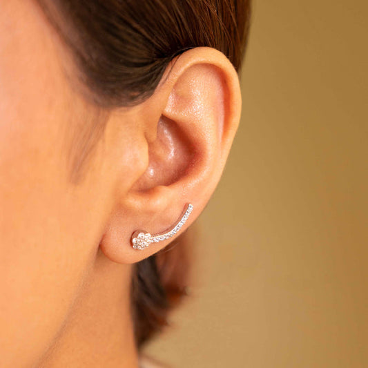 Adya Floral Bloom Fine Stud Earring