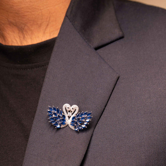Adya Sculpted Swan Brooch Cum Pendant