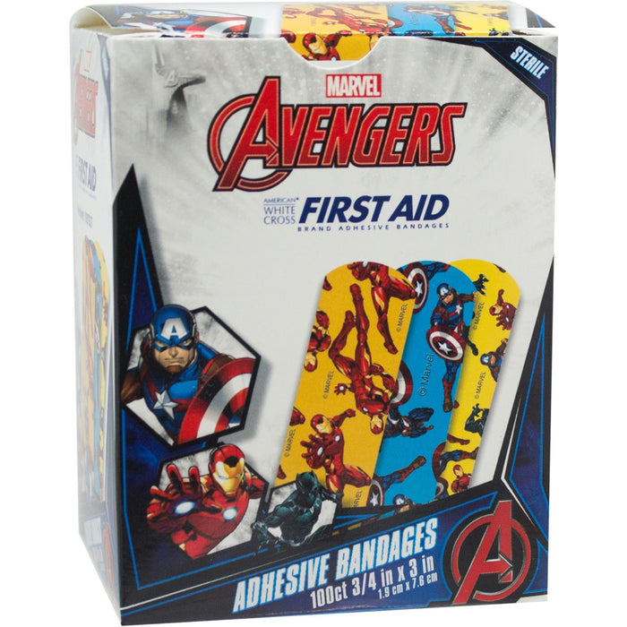 Dukal American White Cross Stat Strip Avengers Adhesive Strip, ¾ x 3 Inch