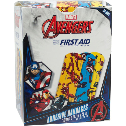 Dukal American White Cross Stat Strip Avengers Adhesive Strip, ¾ x 3 Inch