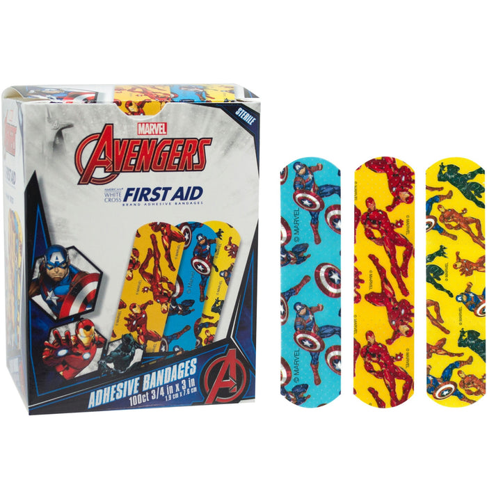 Dukal American White Cross Stat Strip Avengers Adhesive Strip, ¾ x 3 Inch