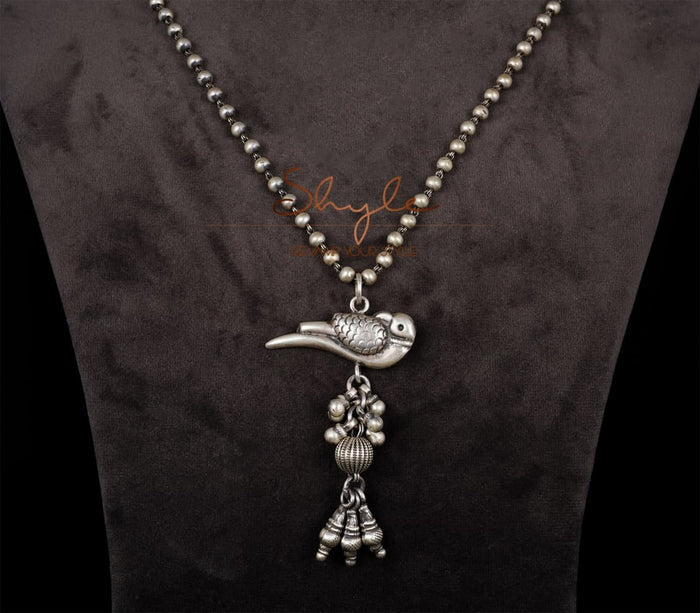 Anvaya Parrot Ghughri Ball Chain Necklace