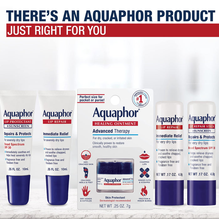 Aquaphor Lip Repair Stick, Immediate Relief, .17 oz, Pack of 2