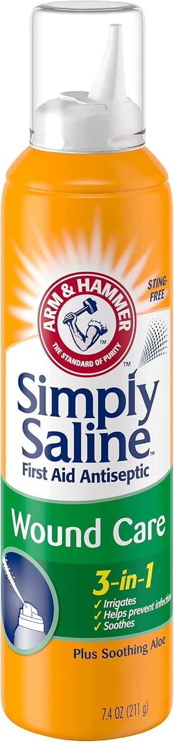 Arm & Hammer Simply Saline Wound Wash Sterile Saline Solution Spray, 7.1 oz