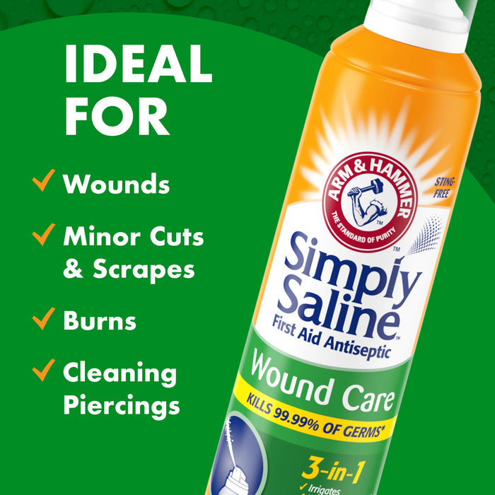 Arm & Hammer Simply Saline Wound Wash Sterile Saline Solution Spray, 7.1 oz