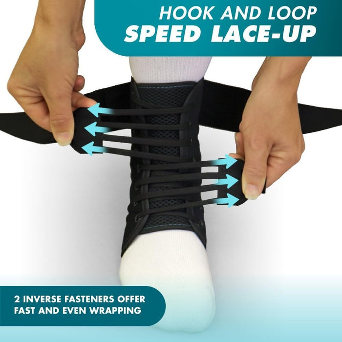 ASO Speed Lacer Ankle Brace with Hook and Loop Strap Closure, Lace Up Front - 223611-Single - LL Medico