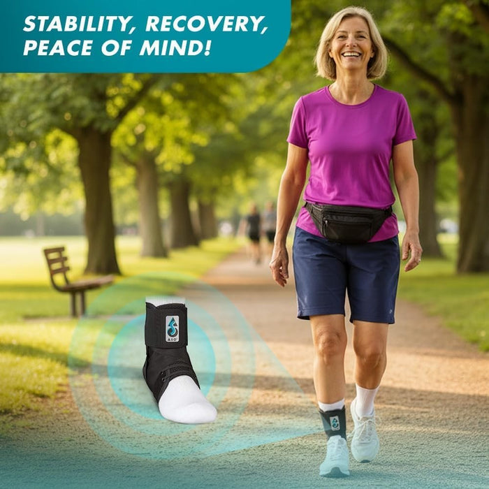 ASO Speed Lacer Ankle Brace with Hook and Loop Strap Closure, Lace Up Front - 223611-Single - LL Medico