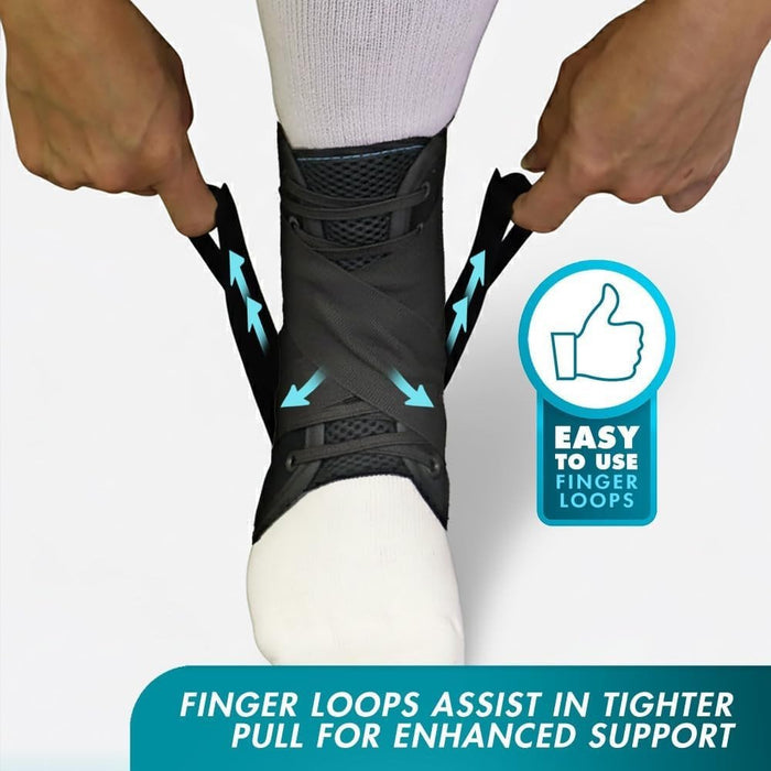 ASO Speed Lacer Ankle Brace with Hook and Loop Strap Closure, Lace Up Front - 223611-Single - LL Medico