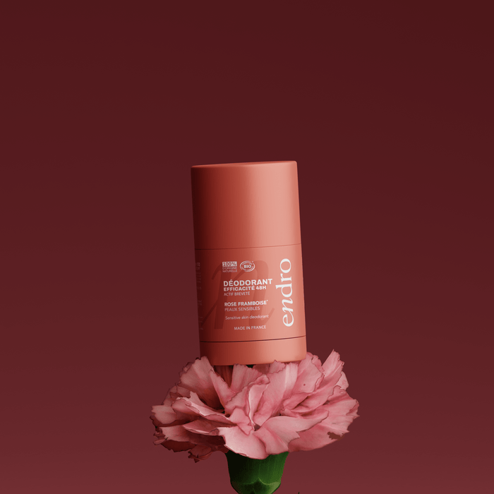 Déodorant stick 48H rechargeable - Parfum rose - framboise - Endro Cosmetiques