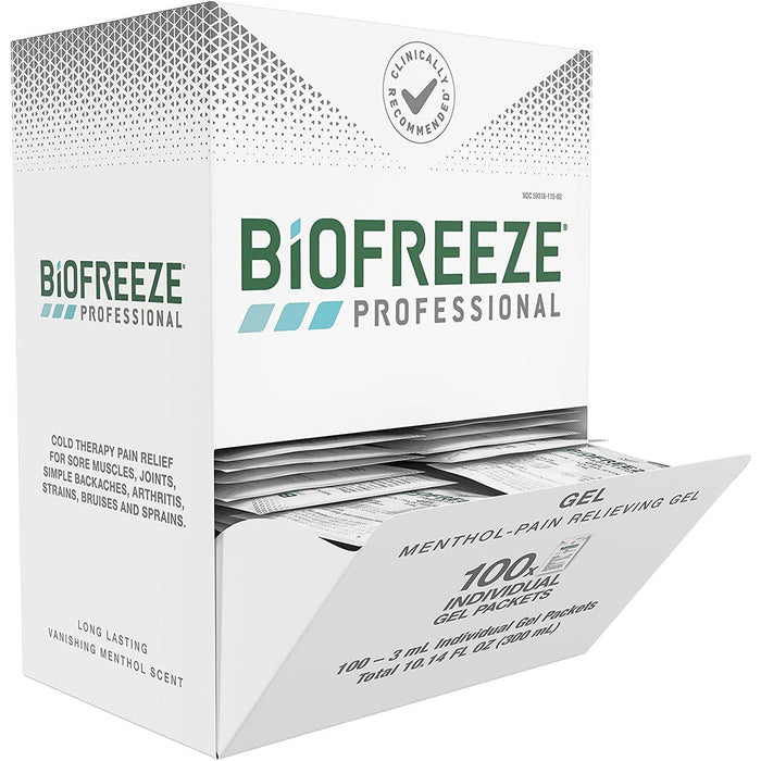 Biofreeze Professional Pain Relief Gel, Individual Packets - 13440-Box - LL Medico
