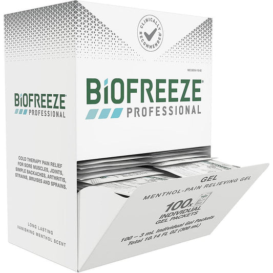 Biofreeze Professional Pain Relief Gel, Individual Packets - 13440-Box - LL Medico