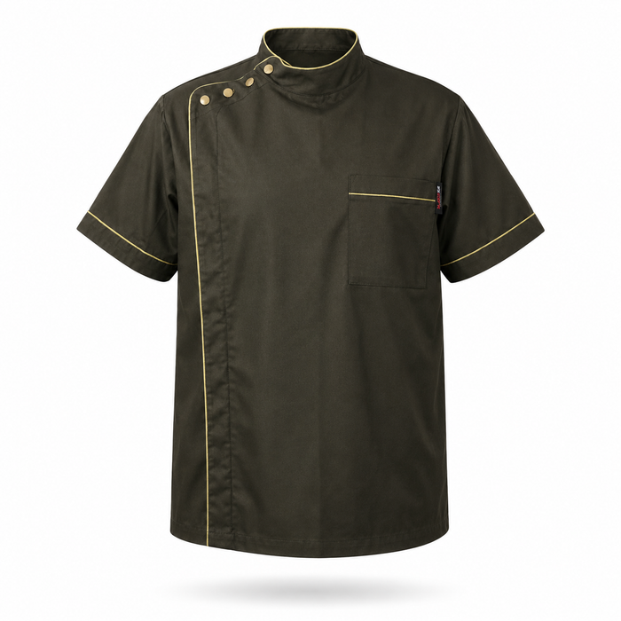 Black Ice Professional Barber Jacket - Rich Gold