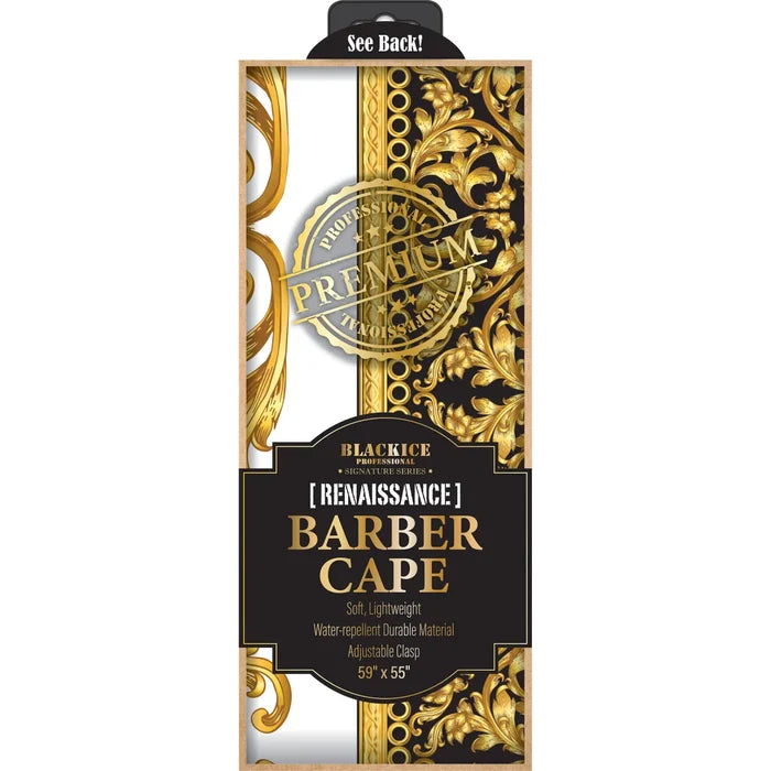 Black Ice Professional Premium Graphic Barber Cape - Renaissance